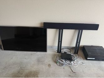 Samsung 55 in television plus sound bar and Yamah HDMI receiver