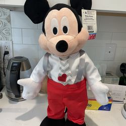 Gemmy Disney Mickey Mouse Valentines Greeter 24 in.  Stuff Animal Plush
