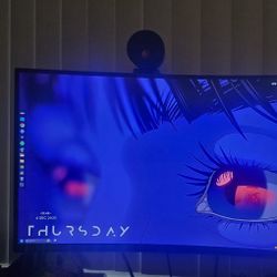 27" 1440P Curved Monitor With Monitor Arm