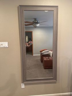 Full-Length Wall Mirror — 31” x 65” | Large | Grey Wood Frame