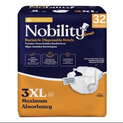 3XL Adult Diapers for Women and Men - Case of 32 Bariatric Disposable Briefs