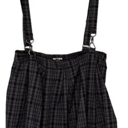 Hot Topic Womens Skirt Gray Plaid 