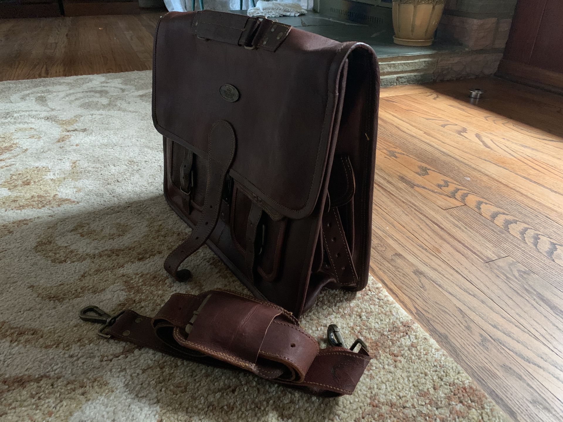 HLC Handmade Original Leather Shoulder Bag Messenger Satchel Laptop Handbag