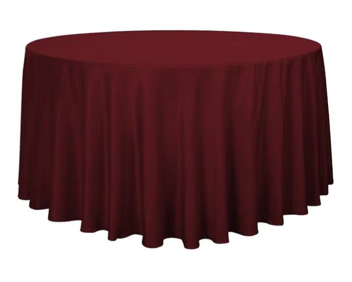 Burgundy 108" Round Polyester Tablecloth