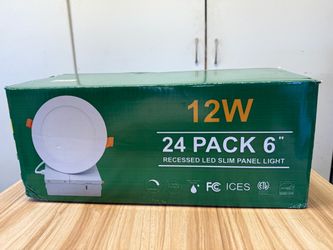 24-Pack 6" 12W Recessed LED Slim Panel Lights