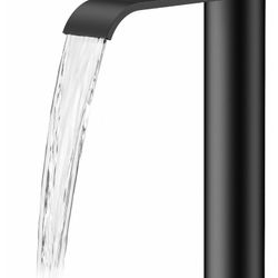 Tall Black Bathroom Sink Faucet Waterfall Bathroom Faucet Matte Black One Hole with Drain and Supply