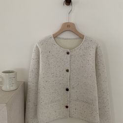 ivory heathered wool cardigan