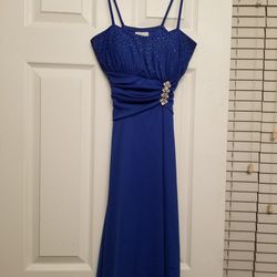 Size Small Girls Dress, comparable To Junior Size 0, Royal Blue 