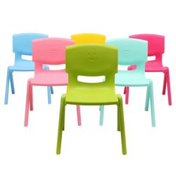 6 Pack Colorful Plastic Stackable School Chair with 11'' Seat Height Kids Chair