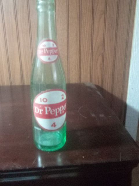 Vintage Green Dr Pepper Bottle
