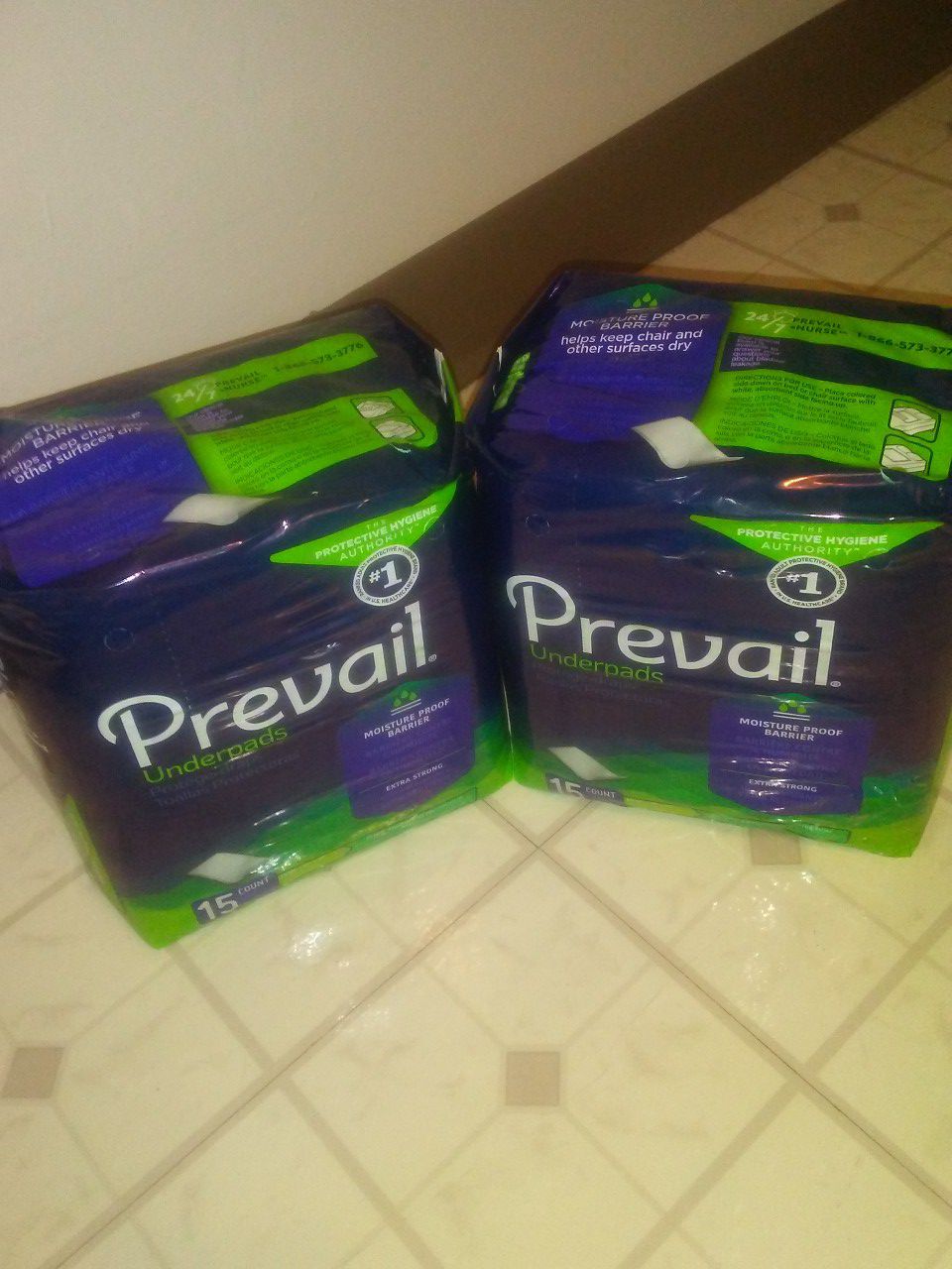 2-15COUNT PREVAIL UNDERPADS-LARGE,23"36"(FLUFF ABSORBENT PROTECTION)