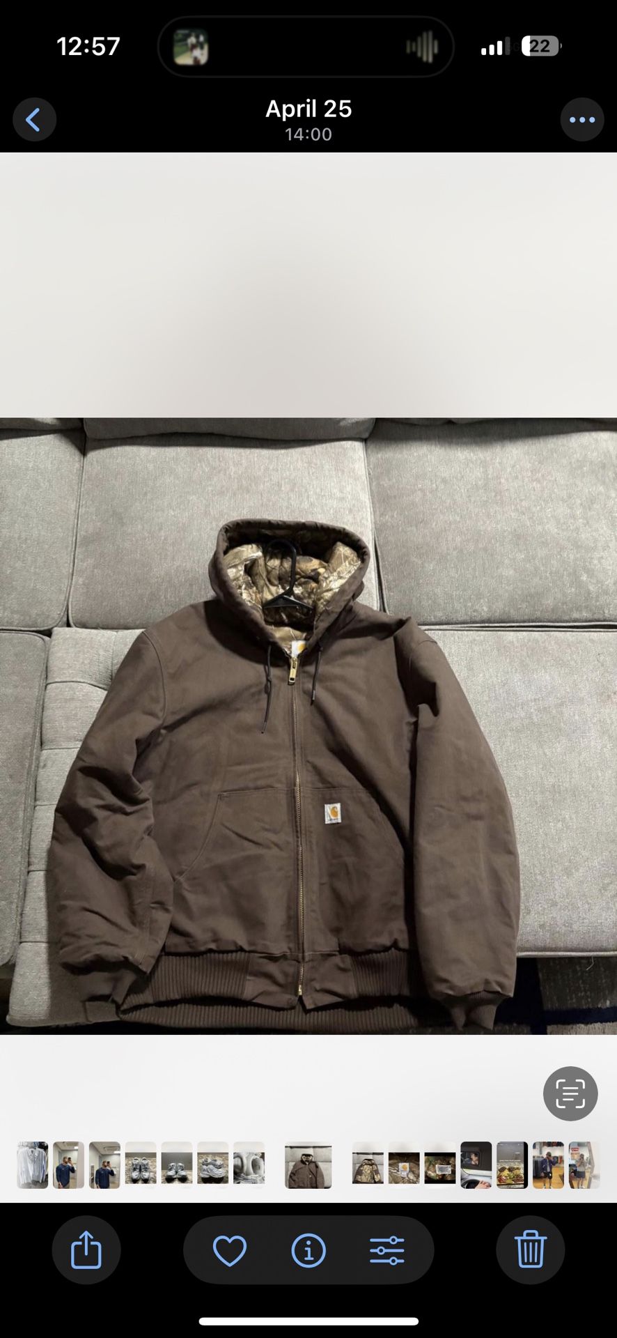 Brown Vintage Carhartt Jacket Camo lining