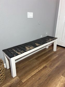 Long Farmhouse Bench – Sturdy as is could use touch ups