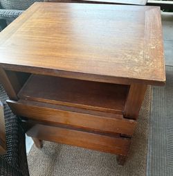 Pair of Crate & Barrel wood nightstands