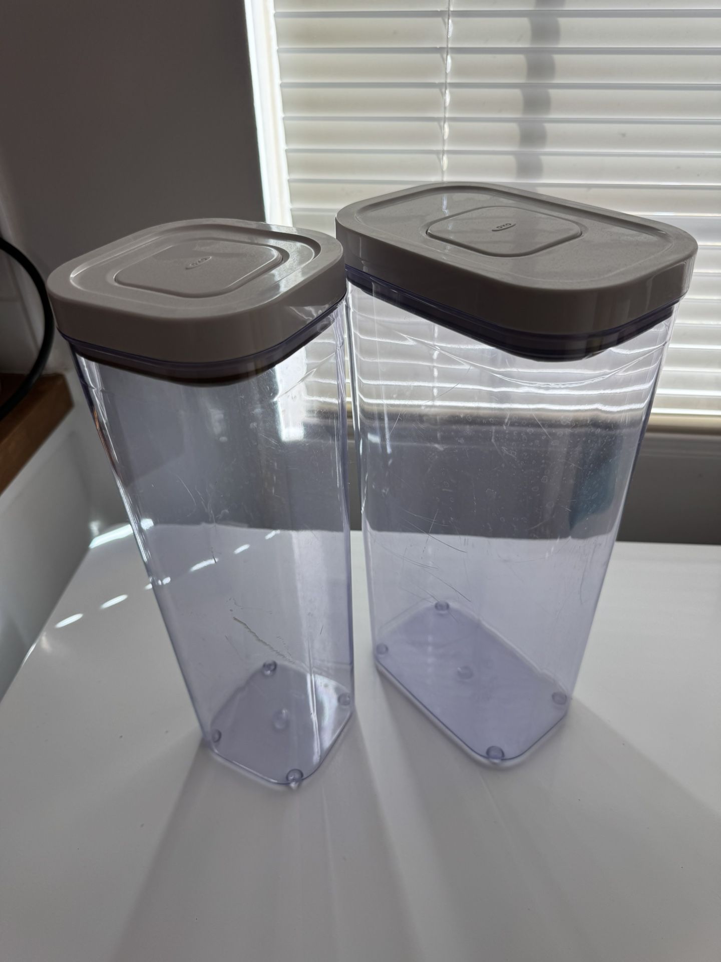 OXO POP Airtight Containers β 2 Tall β Scratched but Fully Functional