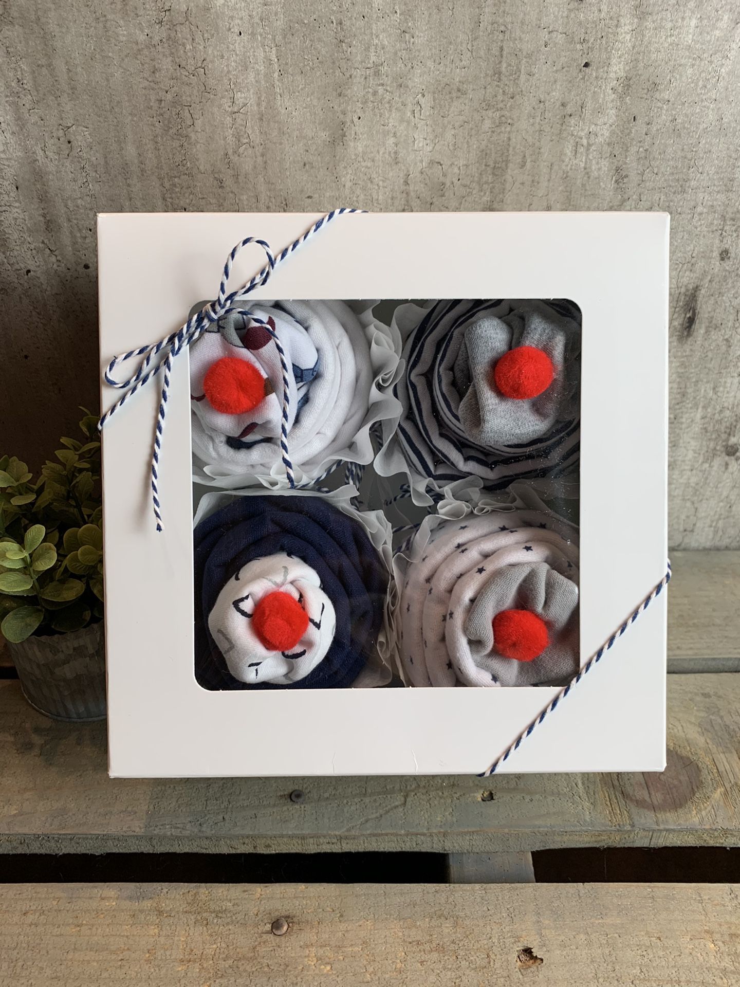 Cupcake Onesie Gift box ~Set Of 4