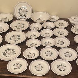 Vintage Homer Laughlin Eggshell Nautilus With White  Rose