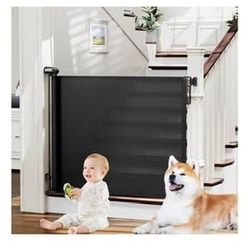 probebi Retractable Baby, Child & Dog Gates for Stairs, Extends to 54" Wide 34" Tall