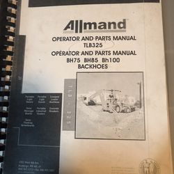 Allmand Tractor Backhoe Operator And Parts Manual