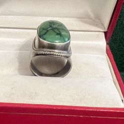 Ladies Vintage 925 Silver Turquoise Ring . Sz 7.5 