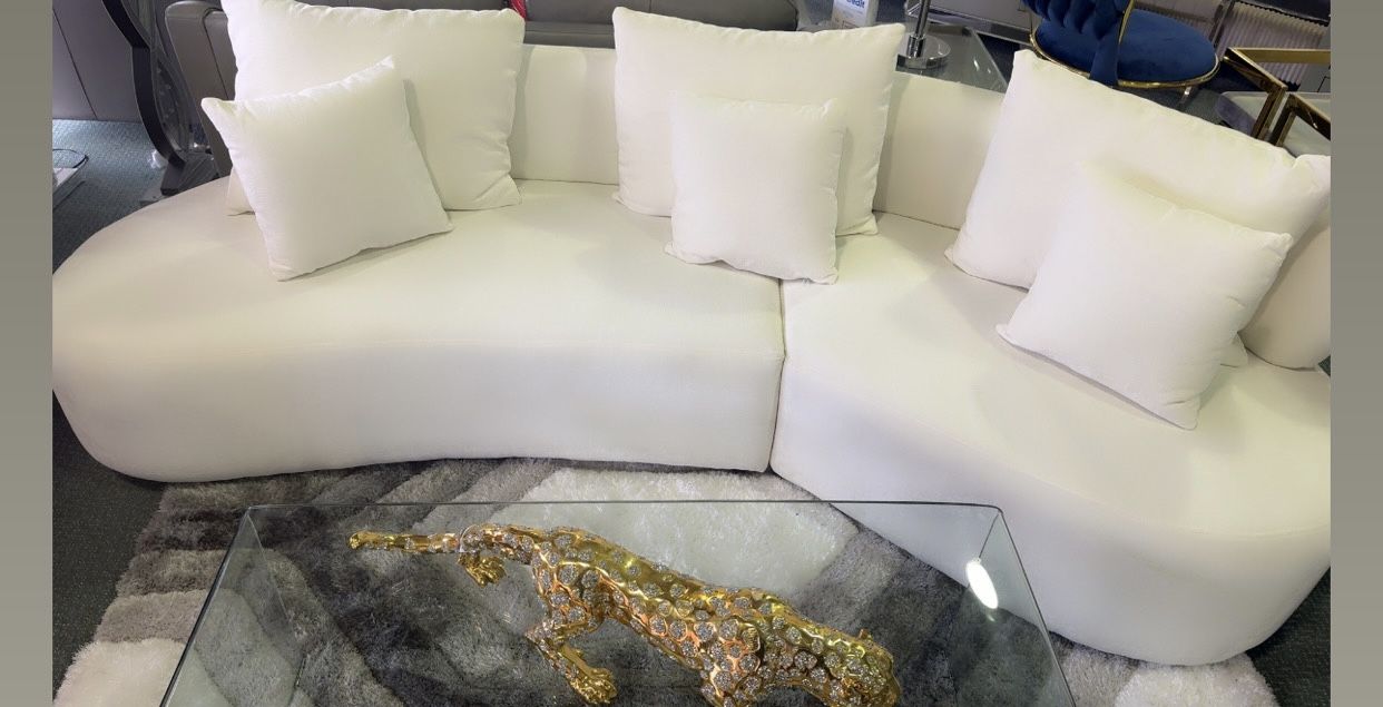 CONTEMPORARY SECTIONAL in White & Grey π€