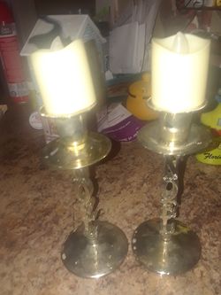Noel candle holder gold silver