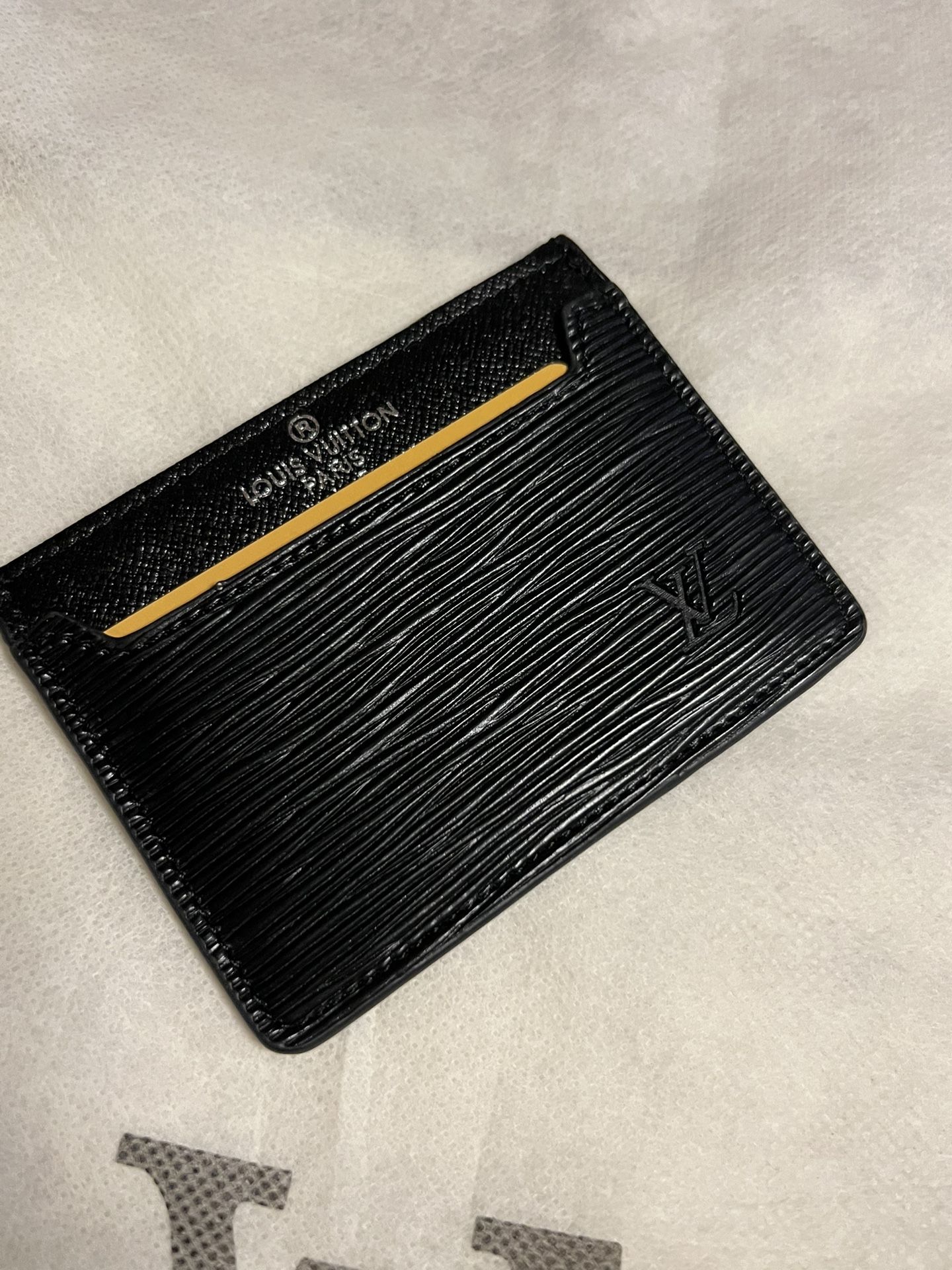 Black L.  V.  Card, Cash Wallet. 