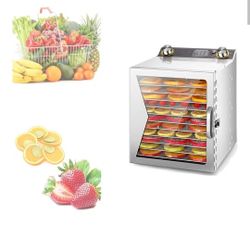 Home Freeze Dryer Machine, 800W Stainless Steel Fruit Dryer with 24 H Timer and Removable Trays, 30-90℃ Adjustable Temperature for Beef Meat Vegetable