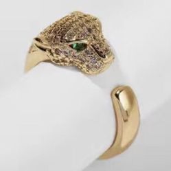 Women’s Green Eyed Leopard Open Ring ✨🐆😍