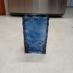Vintage Blue Glass Vase