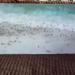 Aerial Beach Scene Set In Resin