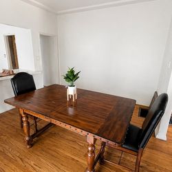 Elegant Solid Wood Dining Table + 2 Chairs