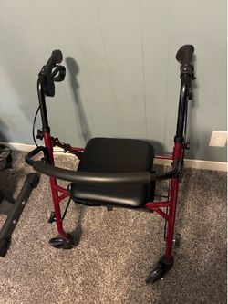 Medline Steel Rollator burgundy NEW-Assembled