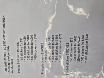 UV printed stickers