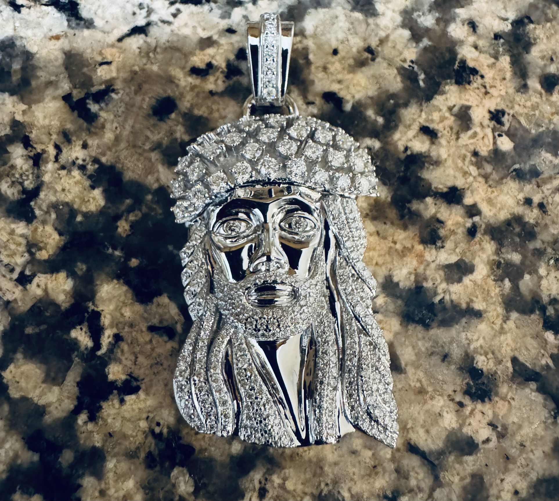 Solid  .925 Jesus Pendant  4.25ct Moissanite Passes Diamond Tester 👀