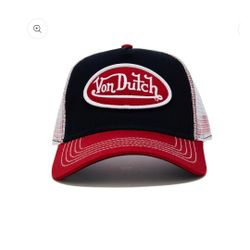 VON DUTCH NAVY WITH RED TRUCKER HAT