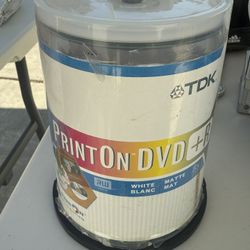 TDK Print On DVD+R 4.7 GB Single Sided Printable 100 Pack Spindle Sealed