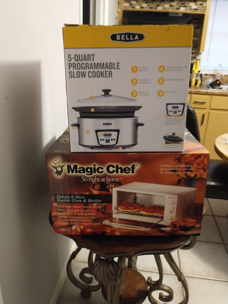 Slow cooker and magic chef toaster oven