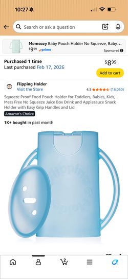 Food Pouch Holder for Toddlers