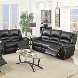 Black Recliner Sofa And Loveseat Brand New