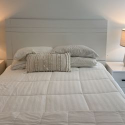 Queens Size Bed With Night tables And Brand And New Mattress 