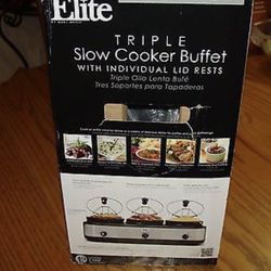 Elite Triple Slow Cooker Buffet 