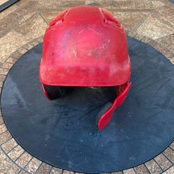 Easton red batters helmet