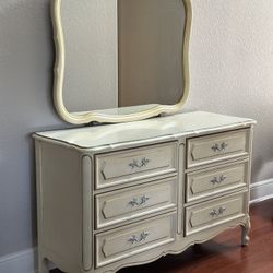 Henry Link French Provincial Bedroom Set - Dresser, Mirror, Headboard, and Footboard