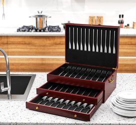 Wooden Silverware Storage Chest – New