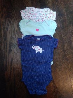 3 to 6 month Baby Girl Onesie - Set of 3