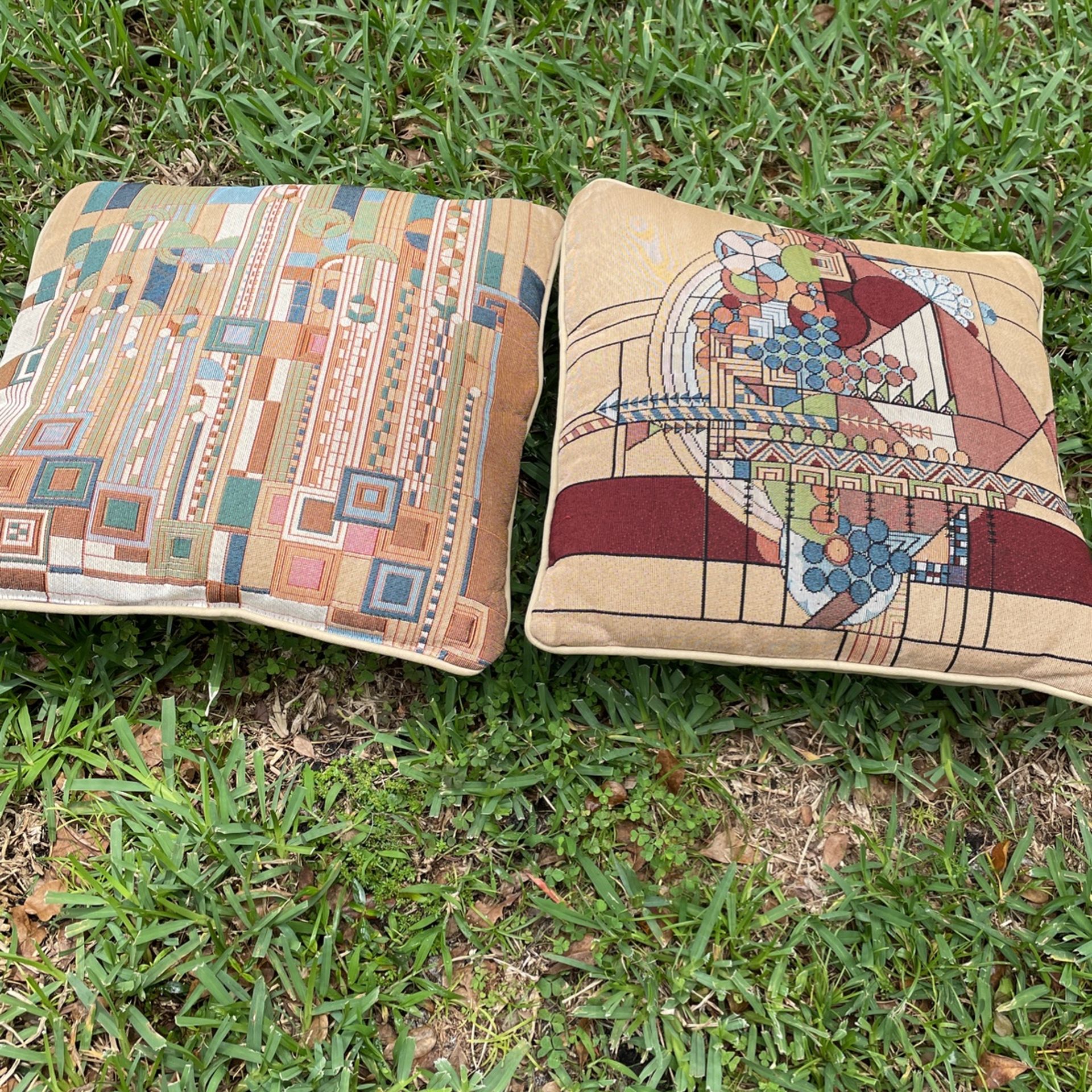 Original Frank Lloyd Wright Needlepoint Pillows