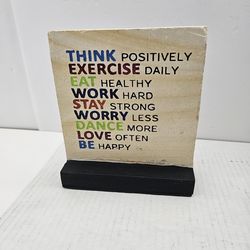 Inspirational Resin Stone Desk Plaque 6.5x6 Motivational Quote Decor Home Office Gift