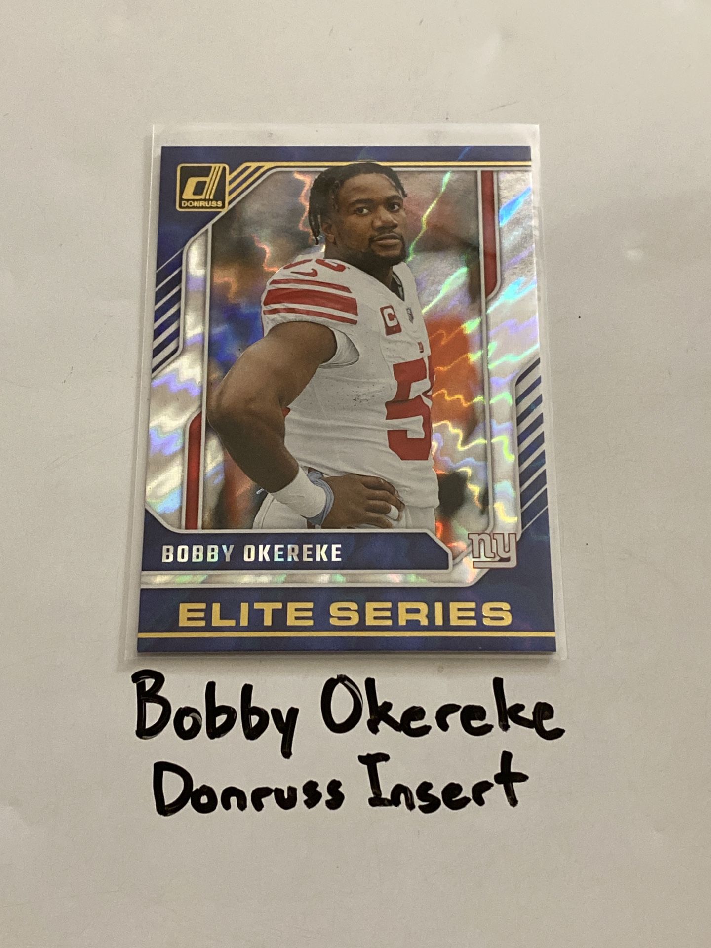 Bobby Okereke New York Giants LB Donruss Short Print Insert Card. 
