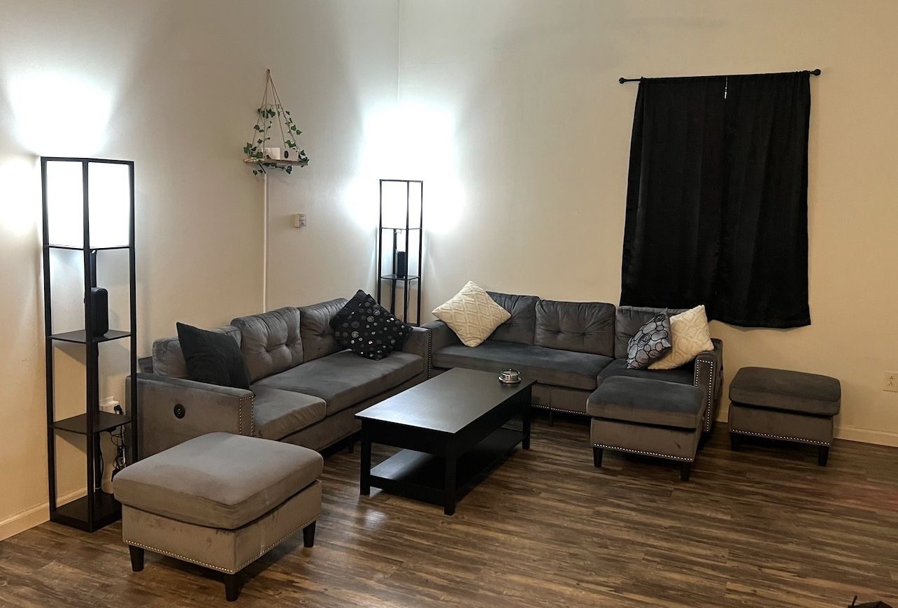 Couches. 78 inch. Velvet square arm Standard Sofa. Gray.